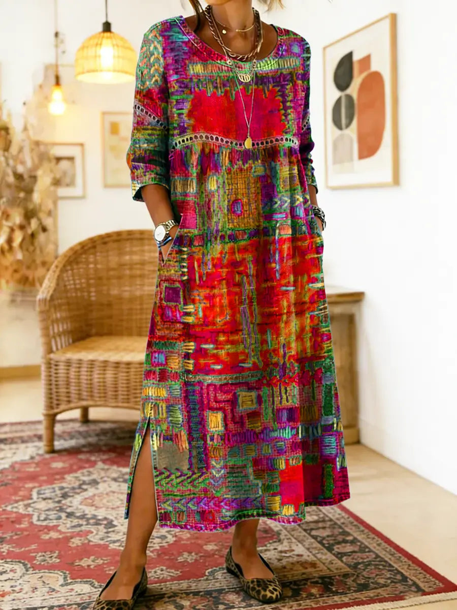 ZARA | RELAXED FIT ETHNIC PATCHWORK DRESS