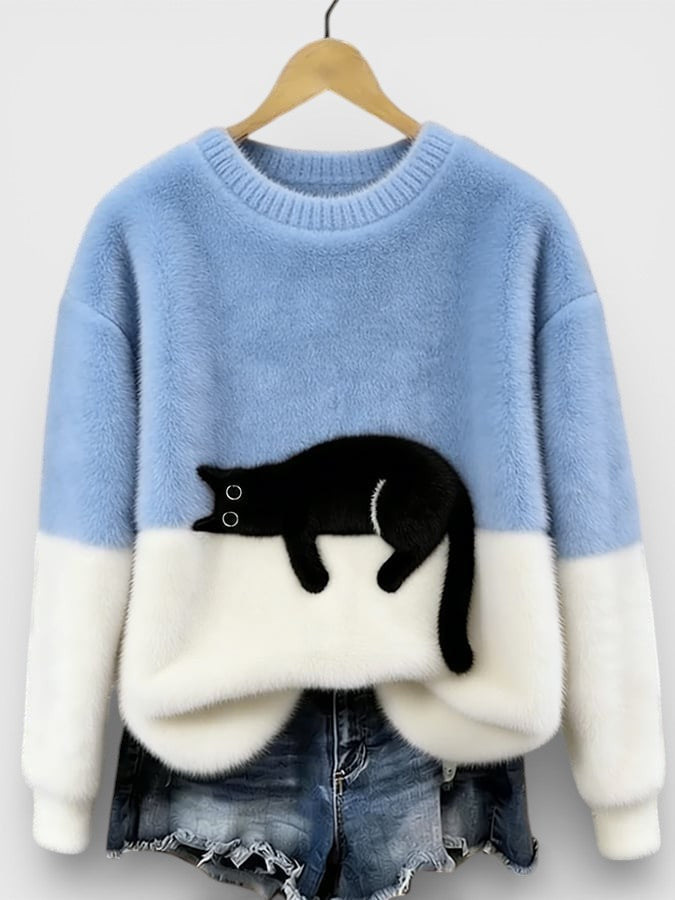 LINDA | GRAPHIC CAT PRINT HOODIE