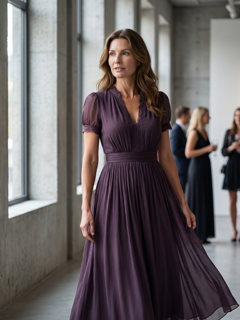 BELLTHORNE | GATHERED WAIST KEYHOLE MAXI DRESS