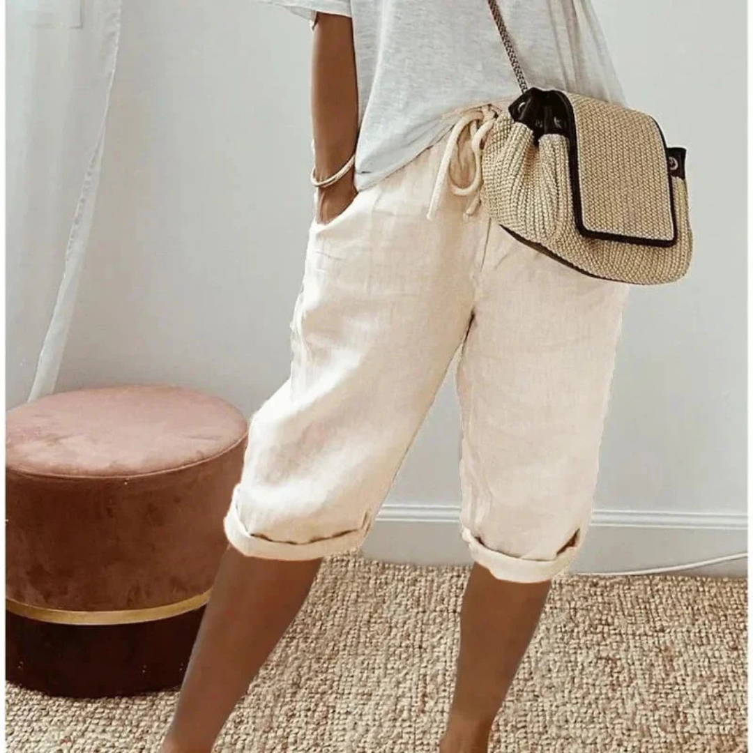 NORELLE | SOFT TAILORED CAPRI SHORTS