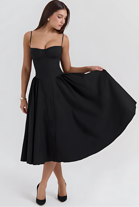 ROMA | ELEGANT CORSET MIDI DRESS