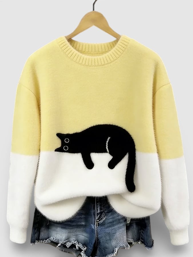 LINDA | GRAPHIC CAT PRINT HOODIE