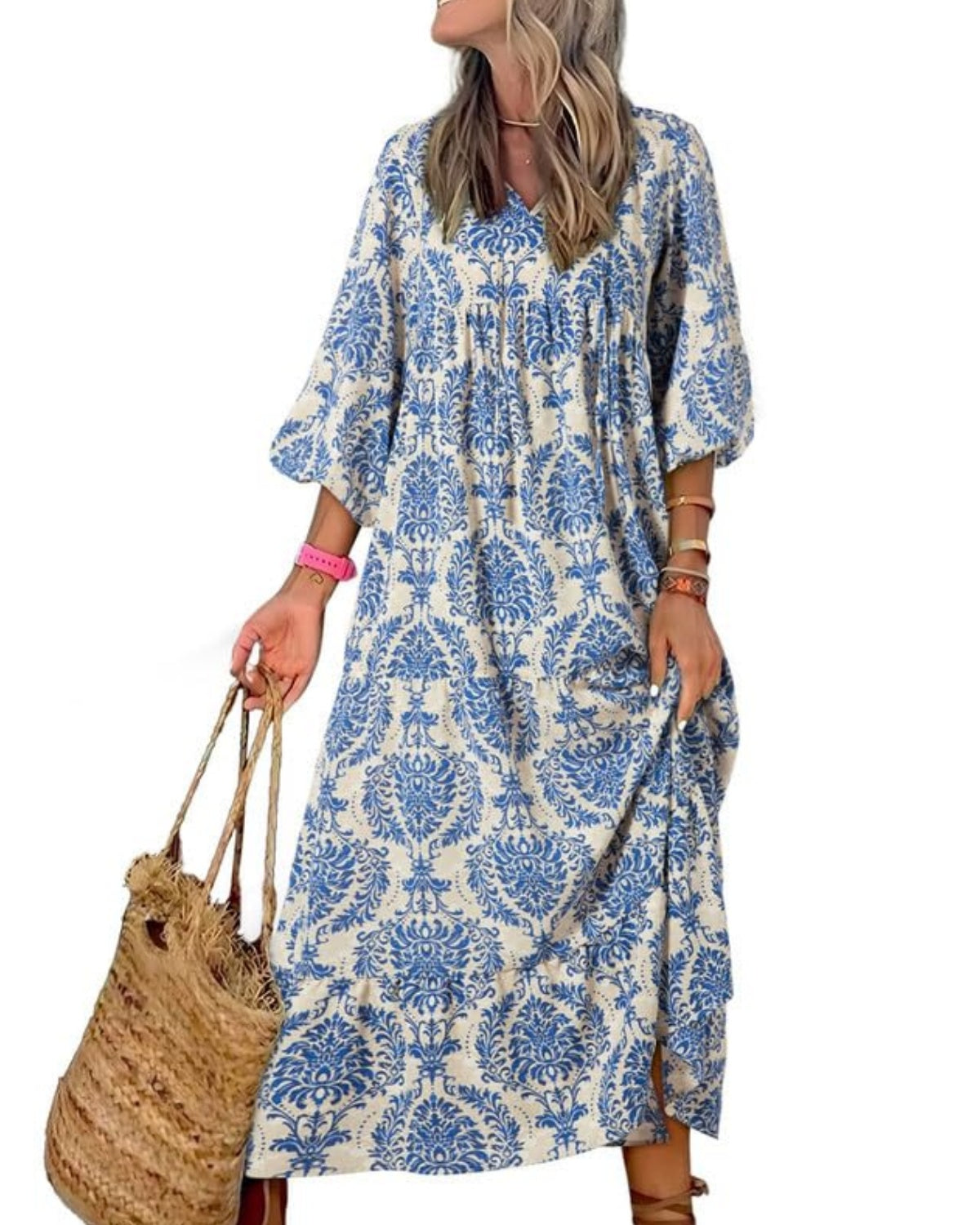 EMILY | FLORAL MAXI DRESS WITH TUMMY COVERAGE
