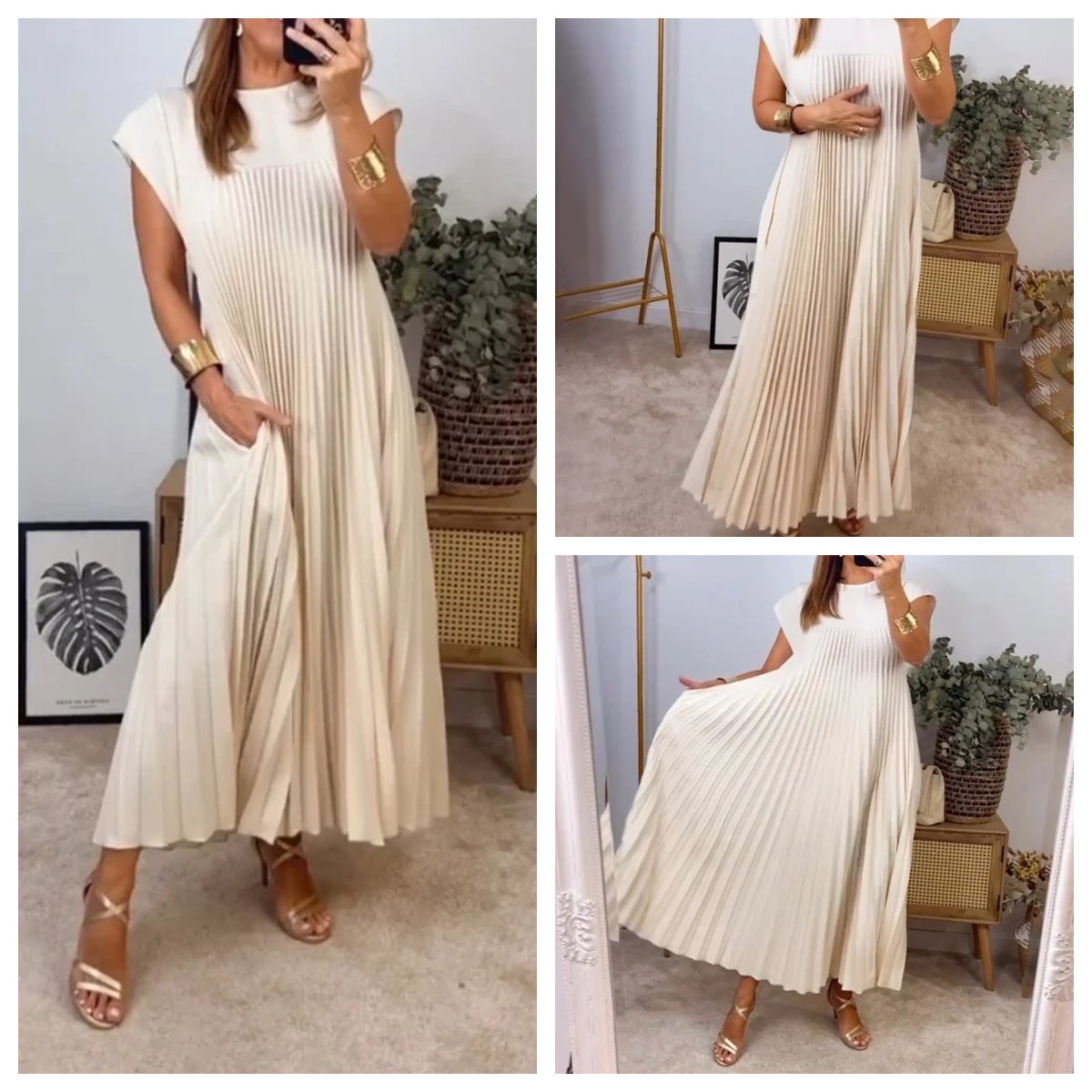 KYLIE | STYLISH TUMMY COVERING PLEATED DRESS