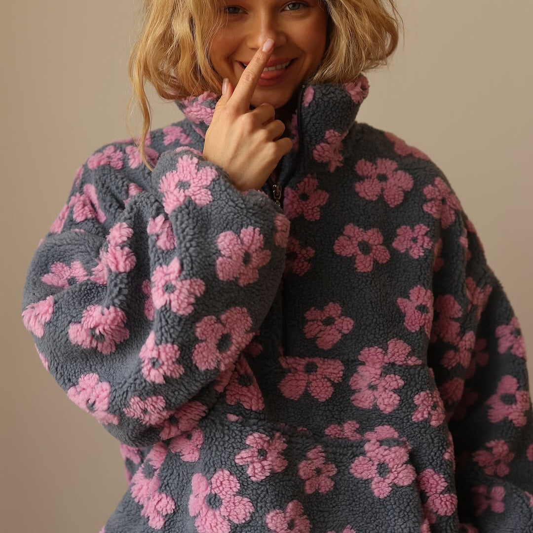 BECCA | COZY FLORAL PRINT FLEECE JUMPER