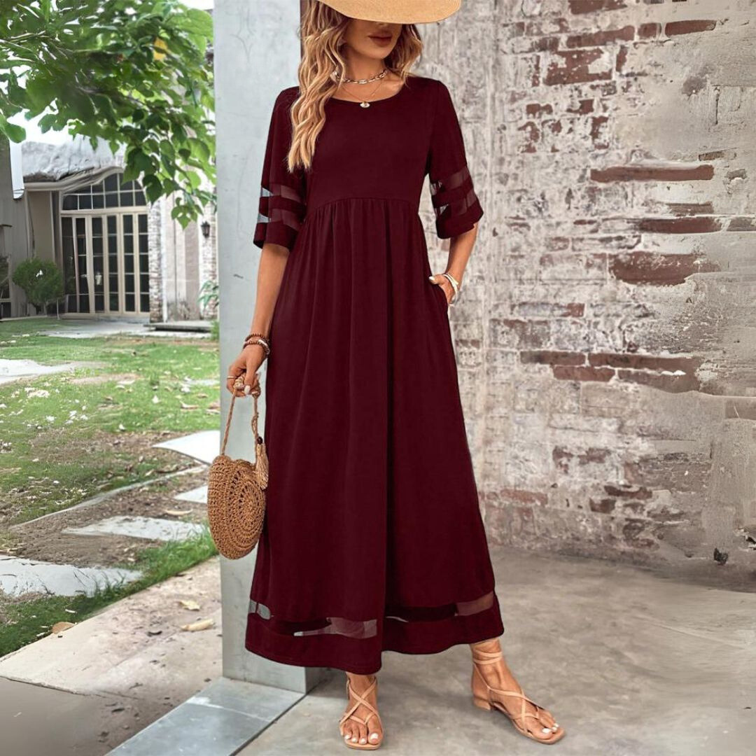 HELEN | FLOWING MAXI DRESS WITH TUMMY COVERAGE