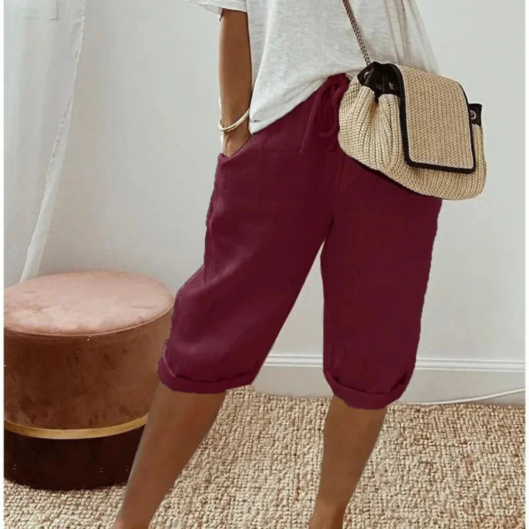 NORELLE | SOFT TAILORED CAPRI SHORTS
