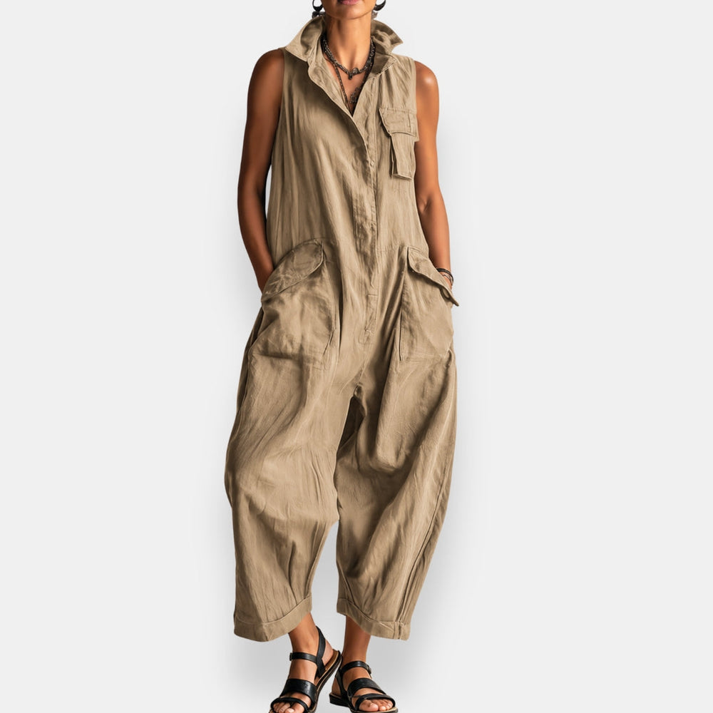 RHIANNE | SLEEVELESS CARGO JUMPSUIT