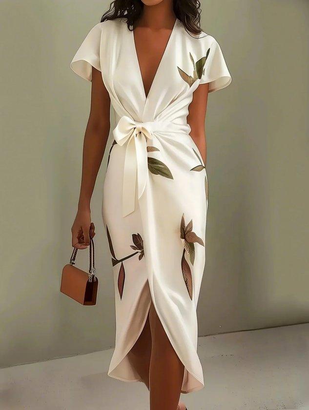 AURELIA | ELEGANT WRAP MIDI DRESS