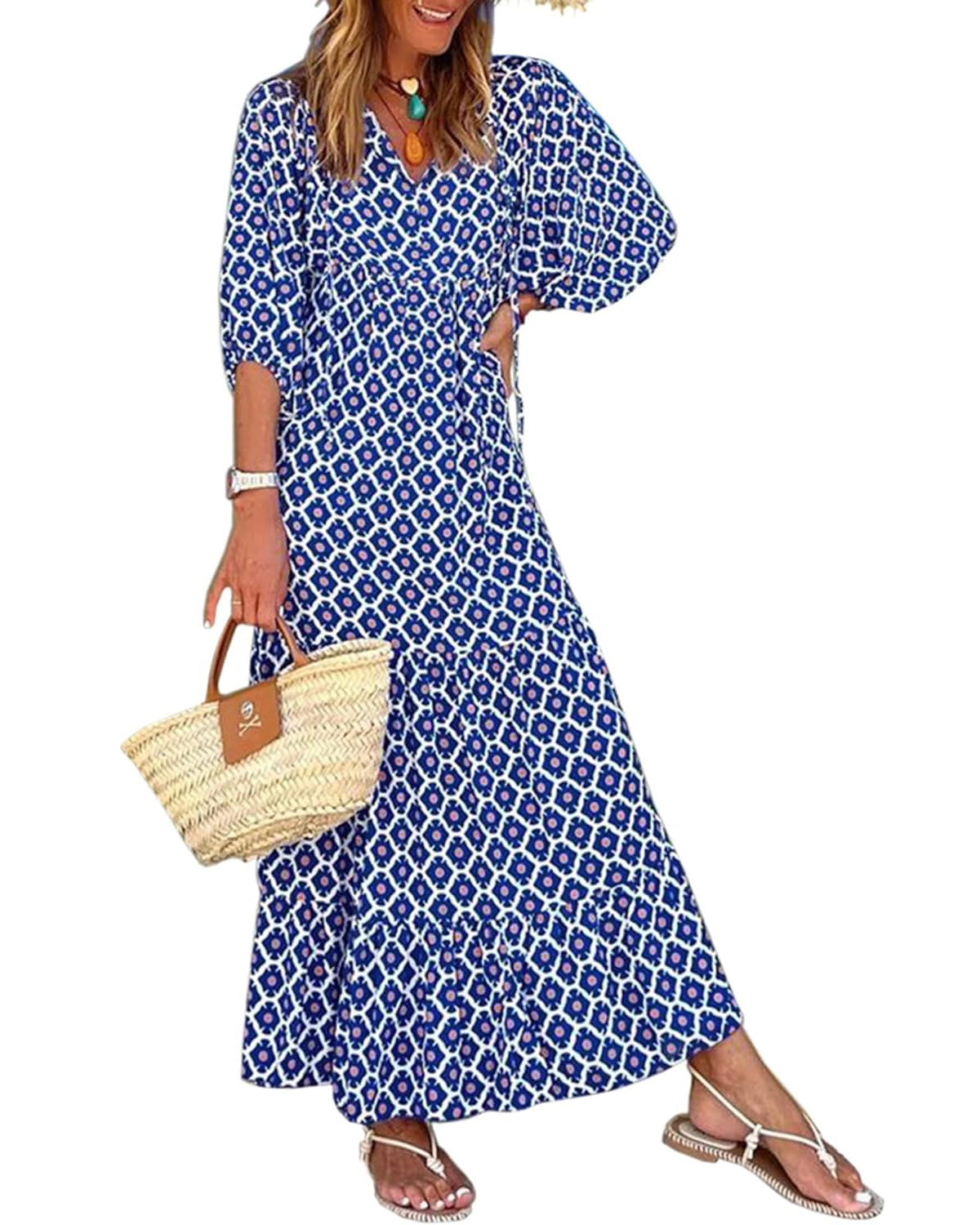 EMILY | FLORAL MAXI DRESS WITH TUMMY COVERAGE