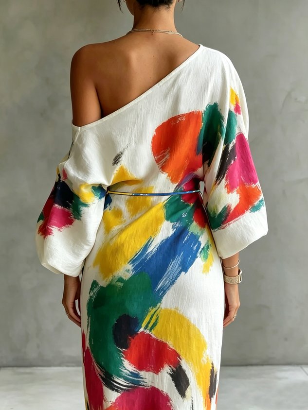 THERESI | ARTISTIC OFF-SHOULDER MAXI DRESS