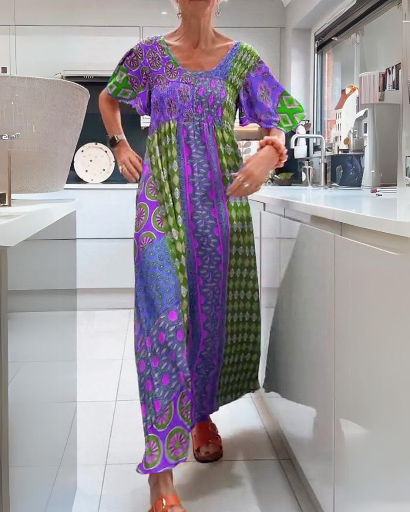 ADDISON | COLORFUL BOHEMIAN TUMMY COVERING DRESS