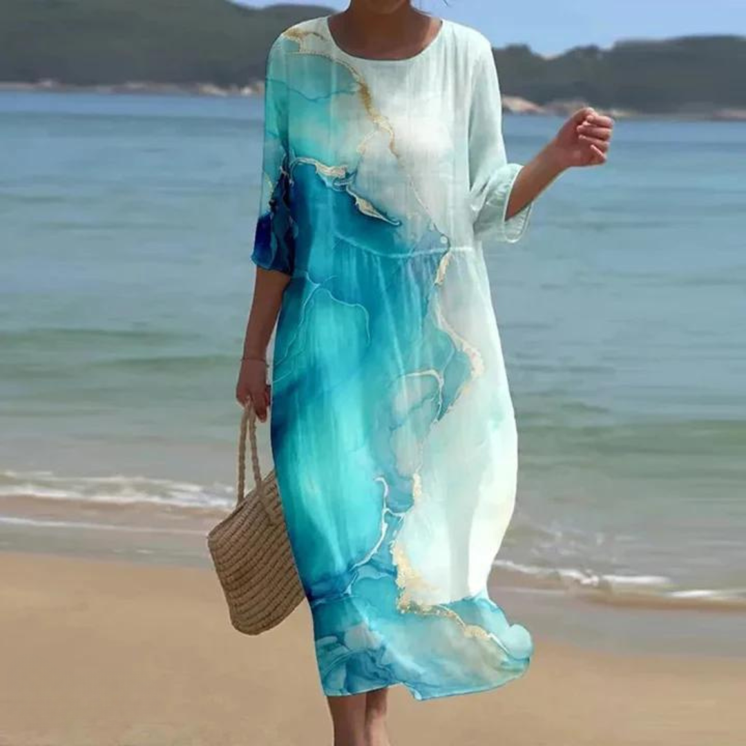 GRACE | FLOWY MIDI DRESS WITH TUMMY COVERAGE