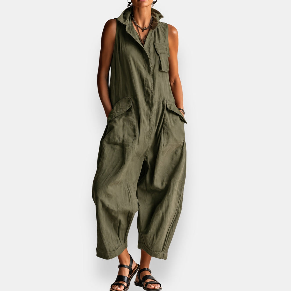 RHIANNE | SLEEVELESS CARGO JUMPSUIT