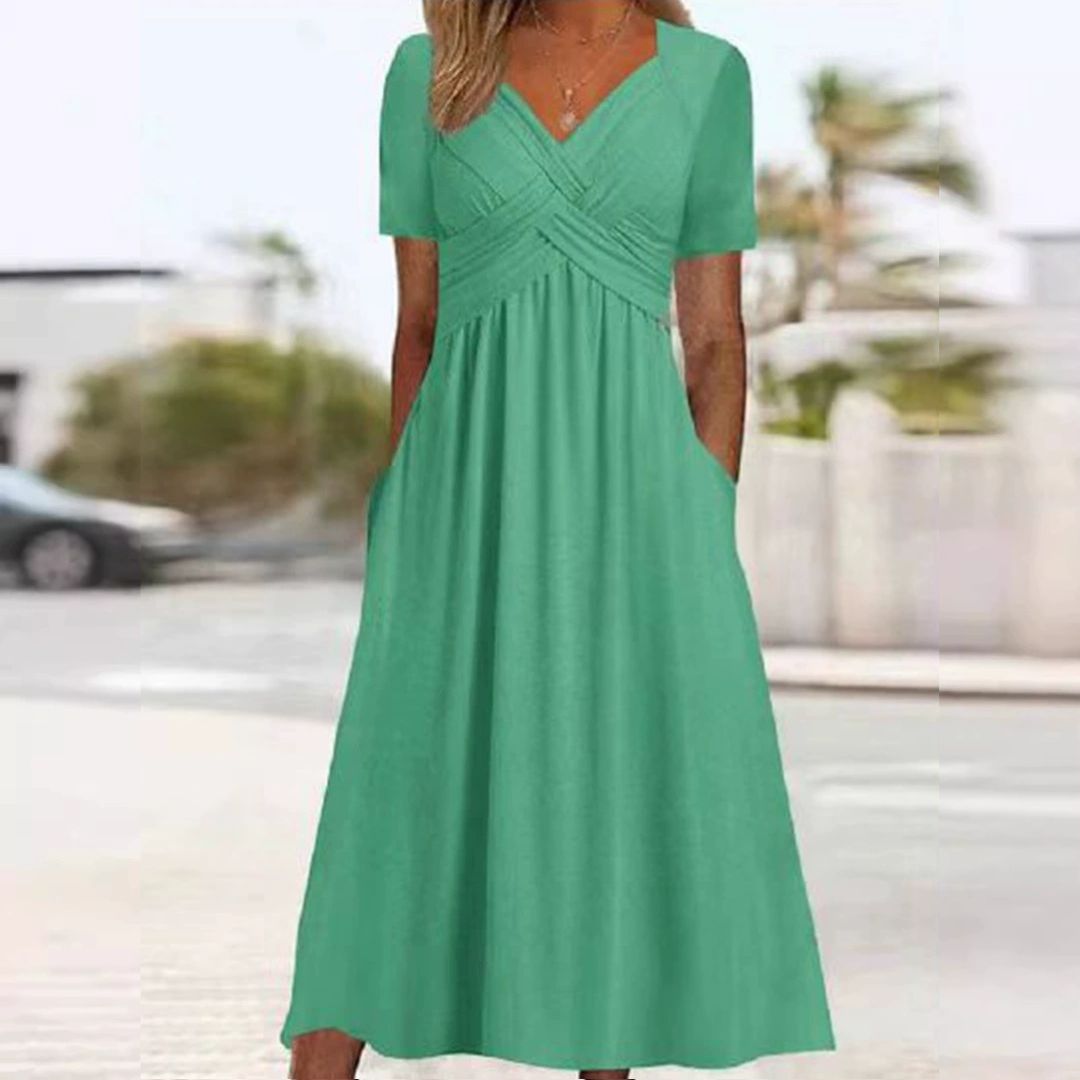 HELEN | FLATTERING MIDI DRESS WITH TUMMY COVERAGE