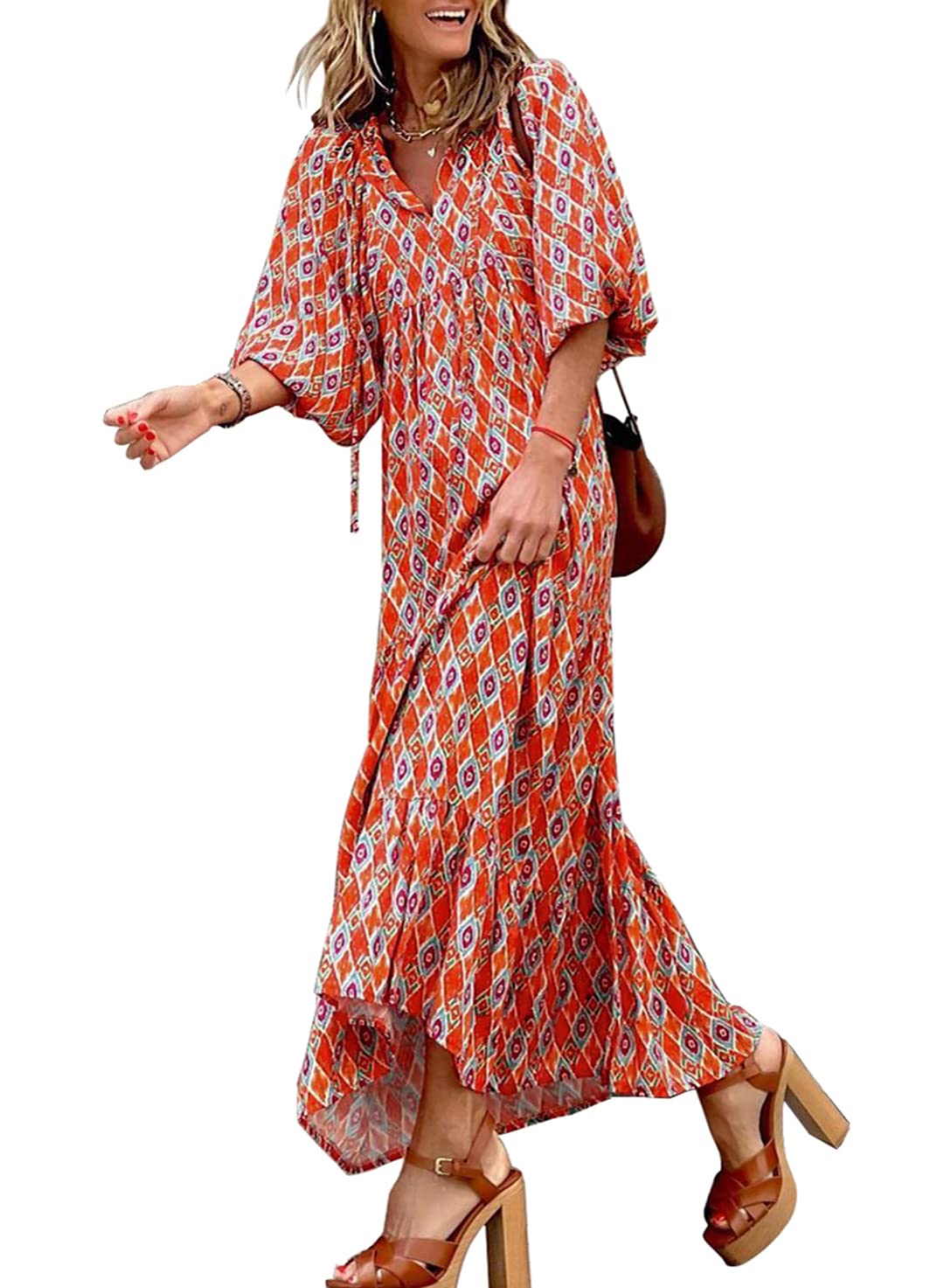 EMILY | FLORAL MAXI DRESS WITH TUMMY COVERAGE