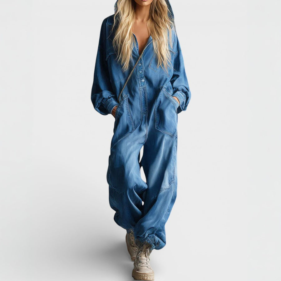 SOFIA | RELAXED DENIM UTILITY JUMPSUIT