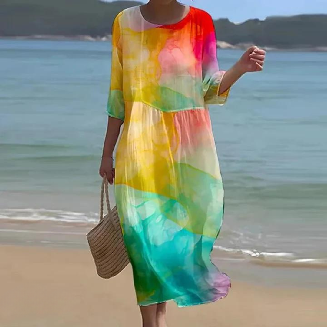 GRACE | FLOWY MIDI DRESS WITH TUMMY COVERAGE