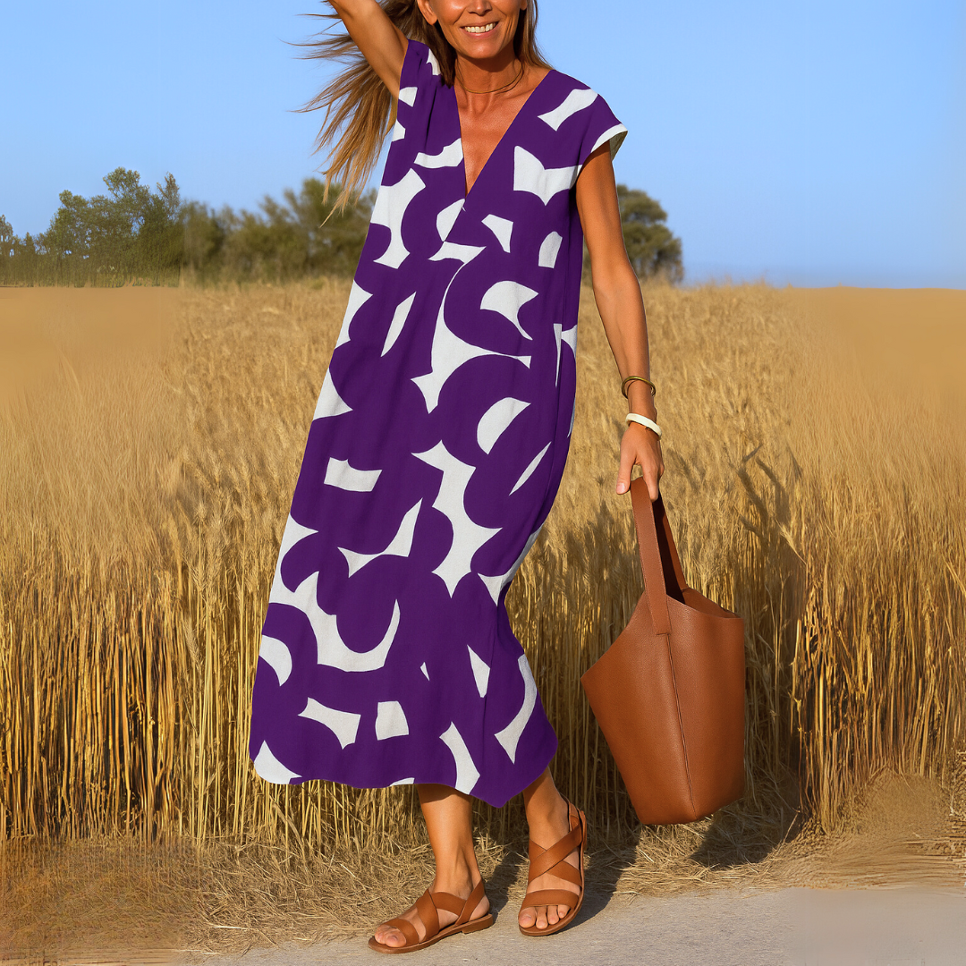 HARPER | FLOWING MAXI DRESS WITH TUMMY COVERAGE