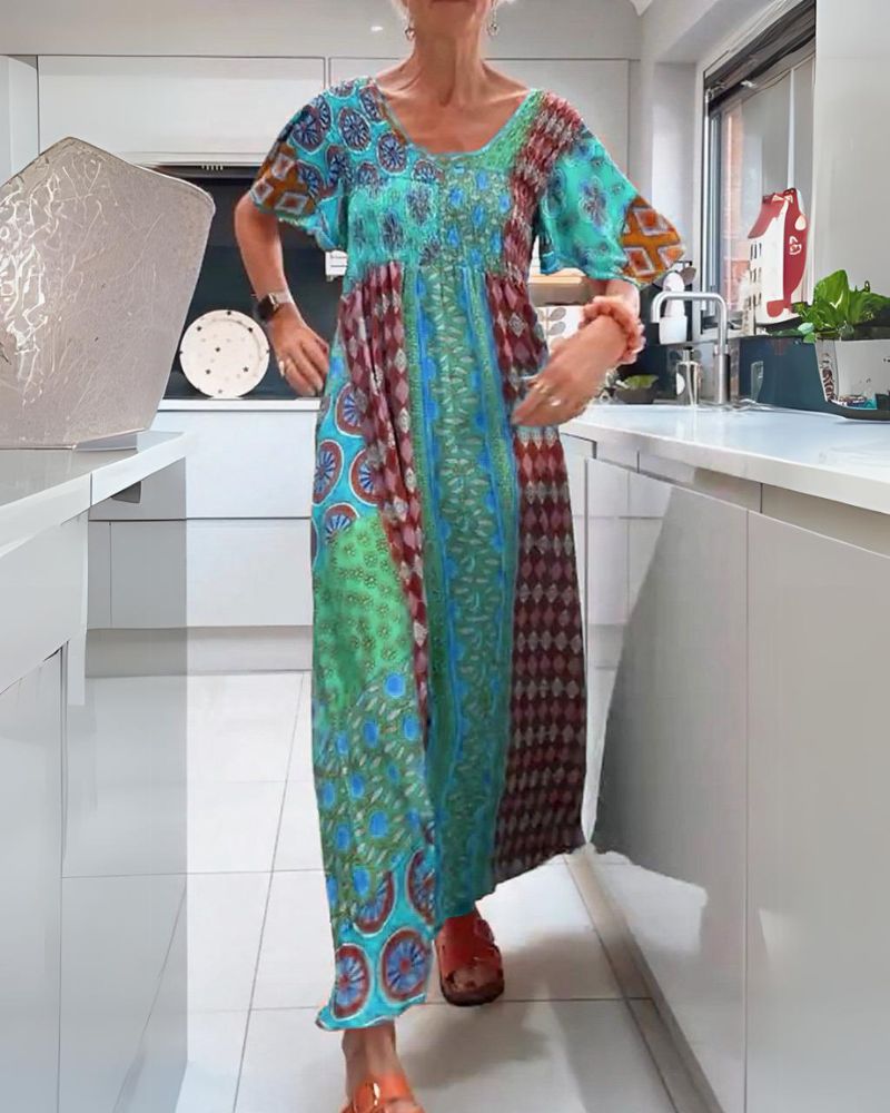 ADDISON | COLORFUL BOHEMIAN TUMMY COVERING DRESS