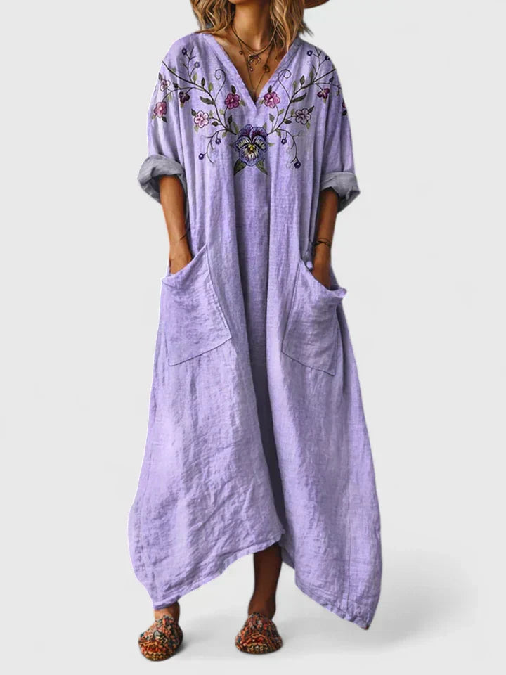 KIRSTY | STYLISH TUMMY COVERING V-NECK DRESS