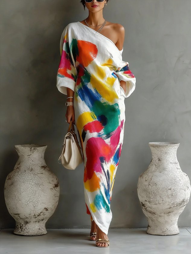 THERESI | ARTISTIC OFF-SHOULDER MAXI DRESS
