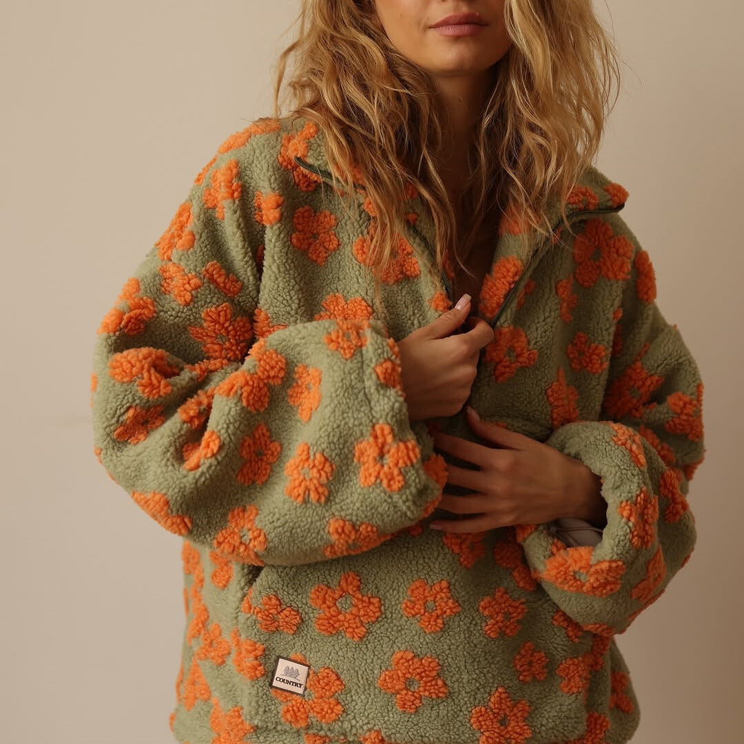 BECCA | COZY FLORAL PRINT FLEECE JUMPER