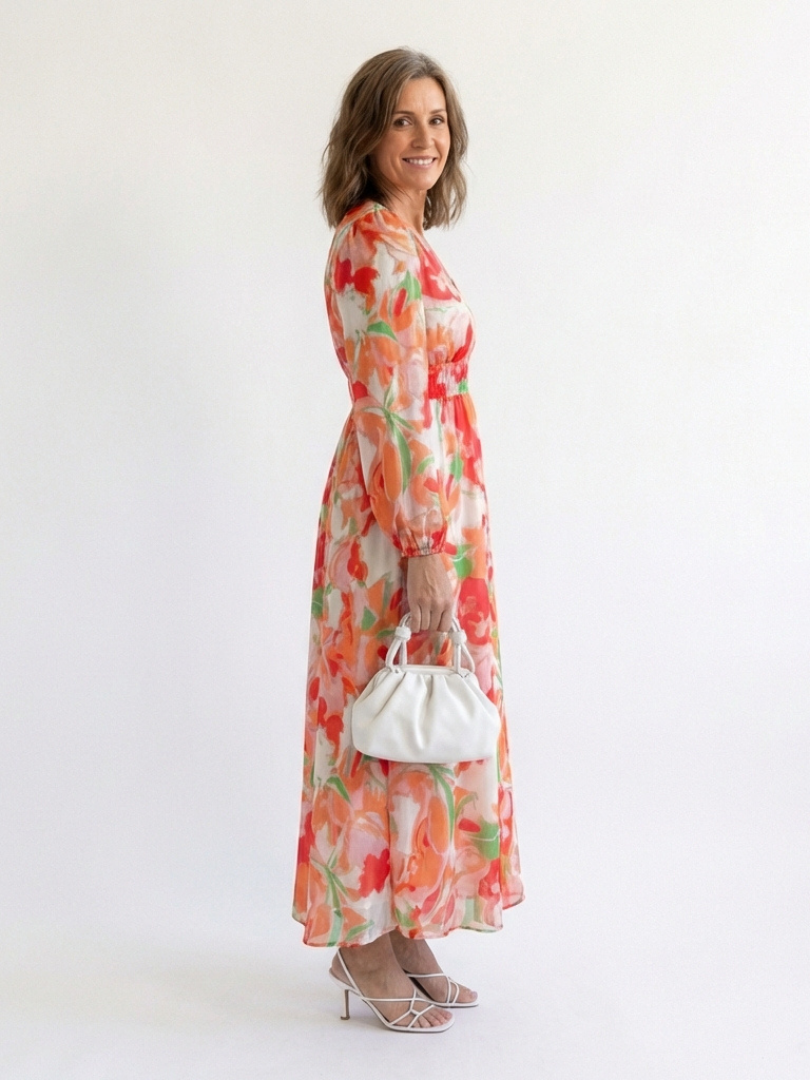 KALLIOPE | ELEGANT TUMMY COVERING FLORAL MAXI DRESS