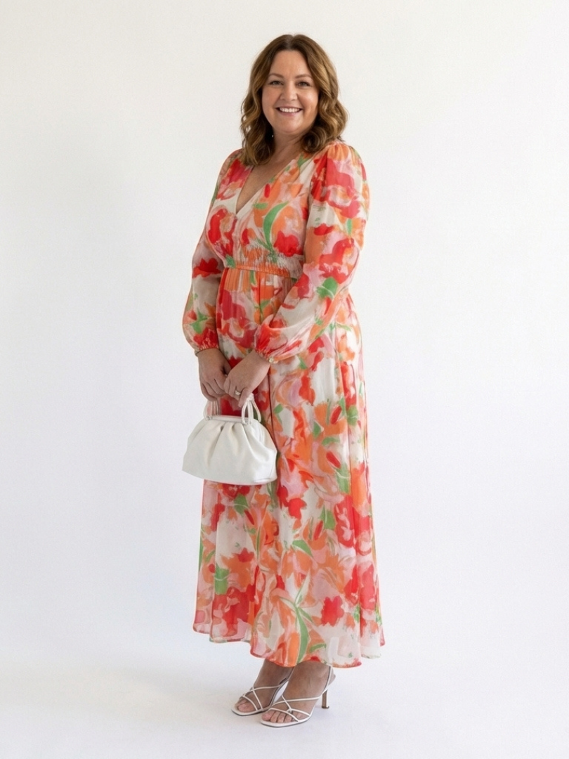 KALLIOPE | ELEGANT TUMMY COVERING FLORAL MAXI DRESS