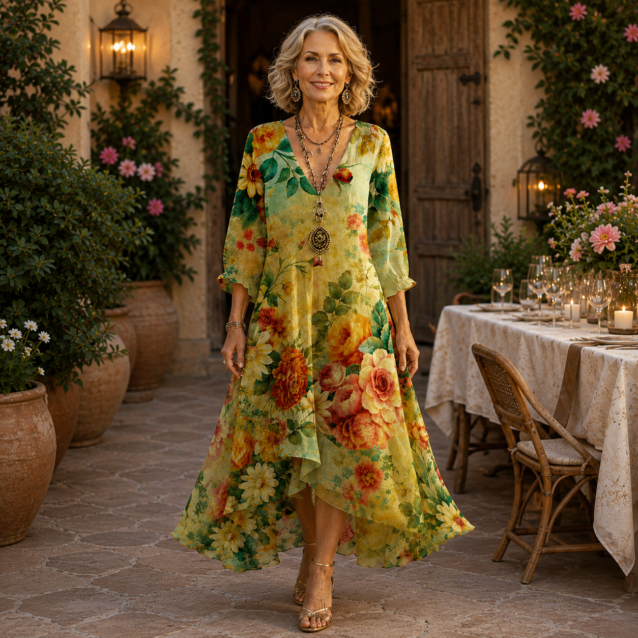 JANESSA | EFFORTLESS FLORAL MIDI DRESS