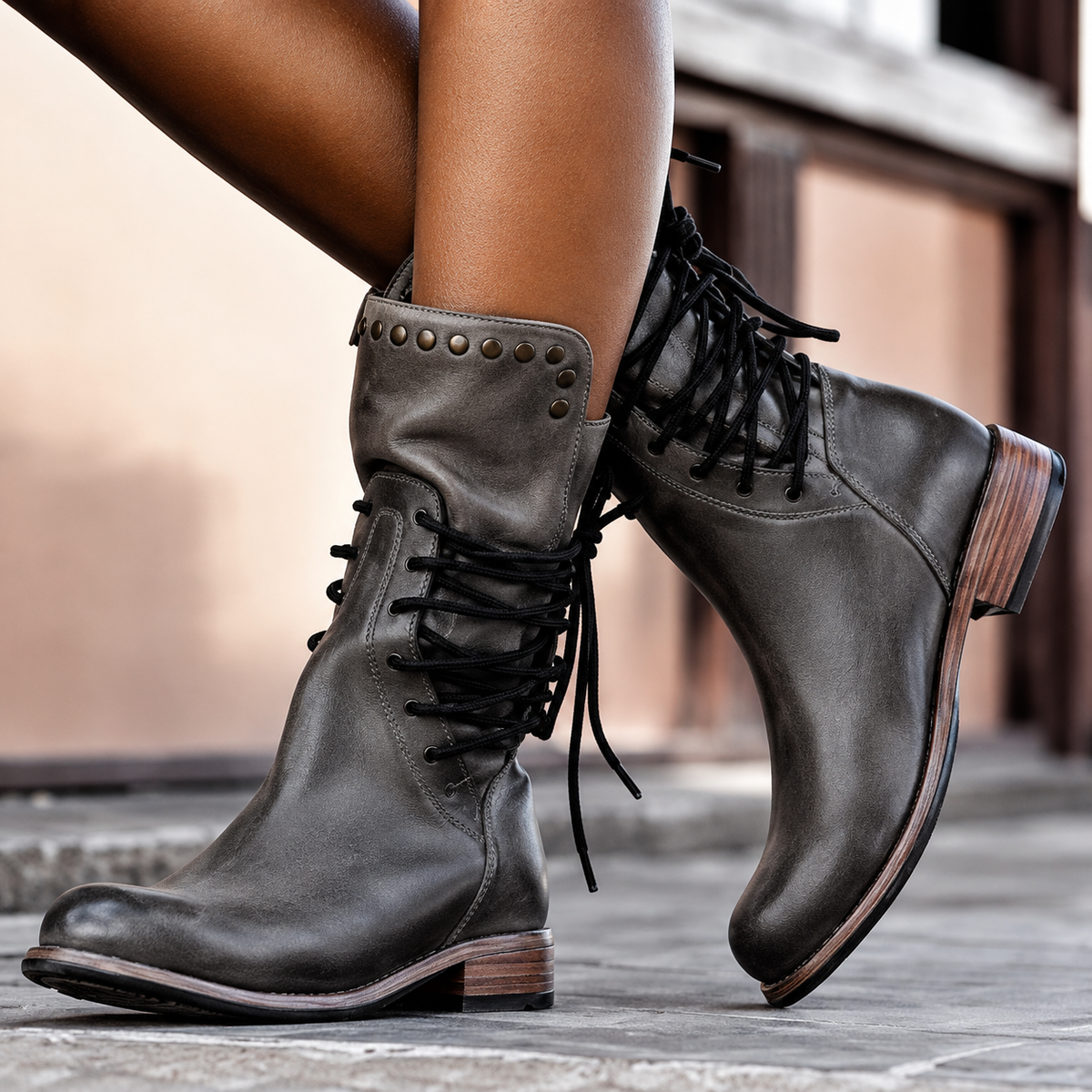 NOVA | CROSS-TIE BIKER ANKLE BOOTS