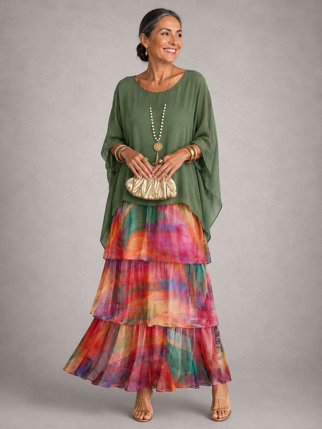 LULU | ELEGANT TUMMY COVERING FLOWING MAXI DRESS