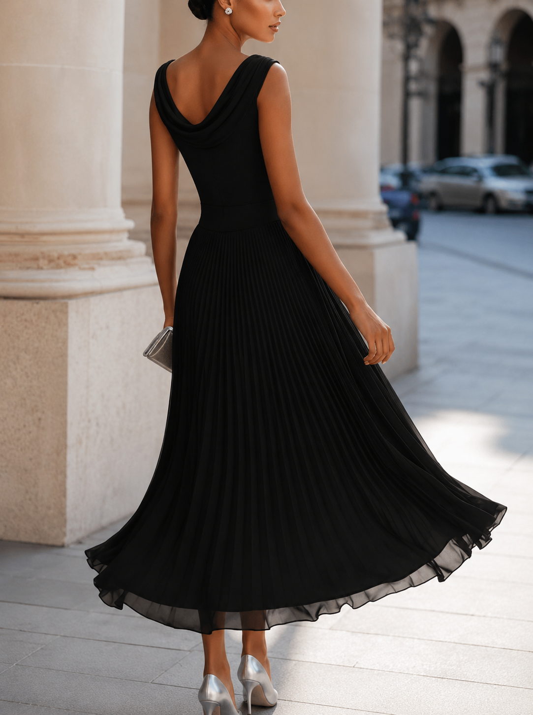 NATALIA | ELEGANT DRAPED MIDI DRESS