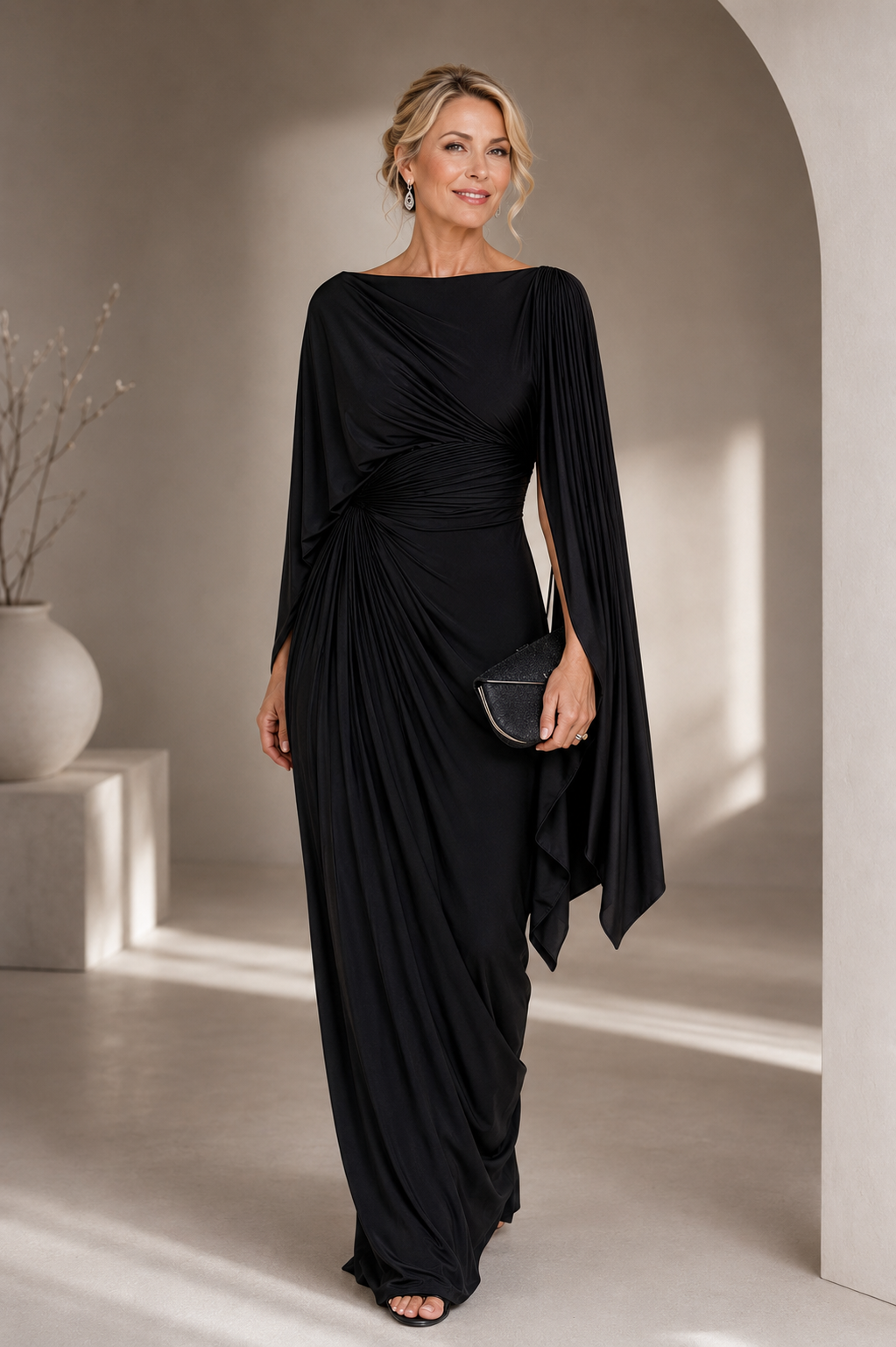 MERYL | ELEGANT DRAPED MAXI DRESS
