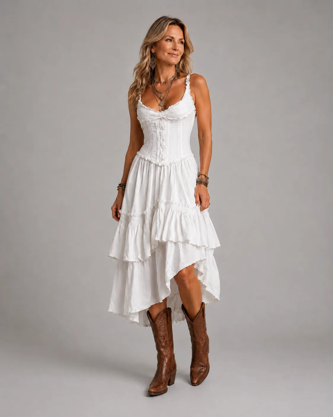 LANA | BOHO CORSET MIDI DRESS