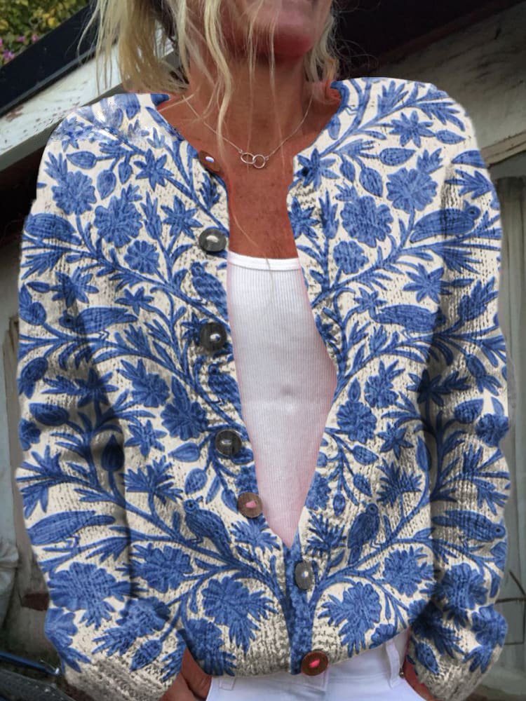 INES | COZY FLORAL PATTERN VEST