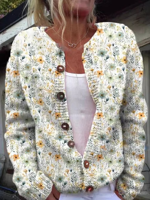 INES | COZY FLORAL PATTERN VEST