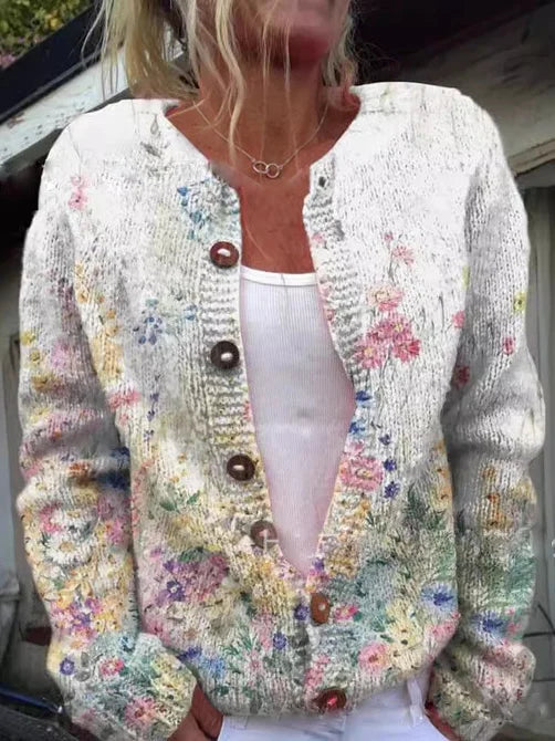 INES | COZY FLORAL PATTERN VEST