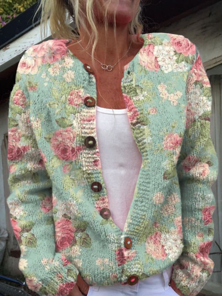 INES | COZY FLORAL PATTERN VEST