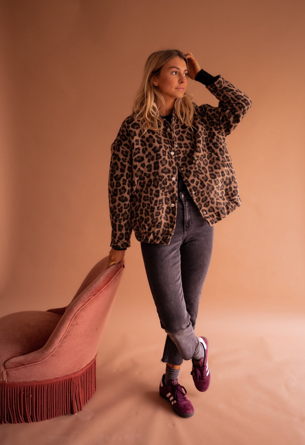 MANISIA | LEOPARD PRINT TRANSITIONAL JACKET