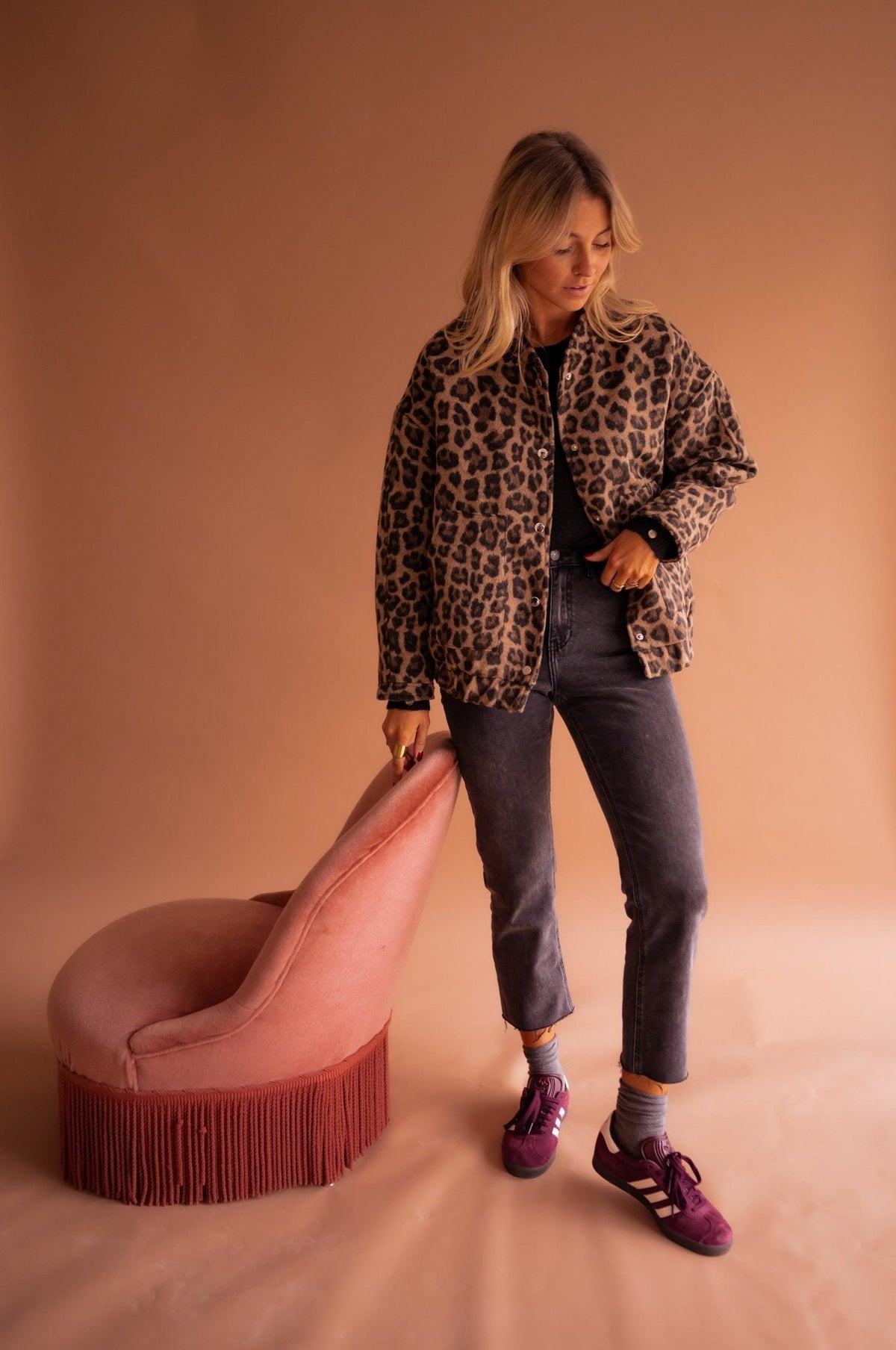 MANISIA | LEOPARD PRINT TRANSITIONAL JACKET