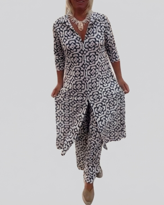 SARA | TWO-PIECE SET WITH BUTTON CLOSURE