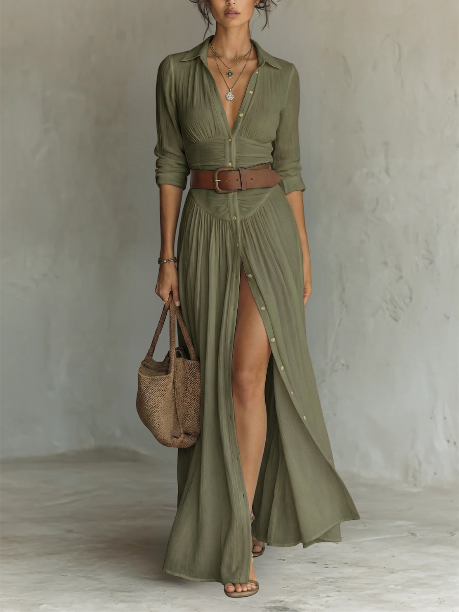 LIVVY | ELEGANT TUMMY COVERING MAXI DRESS