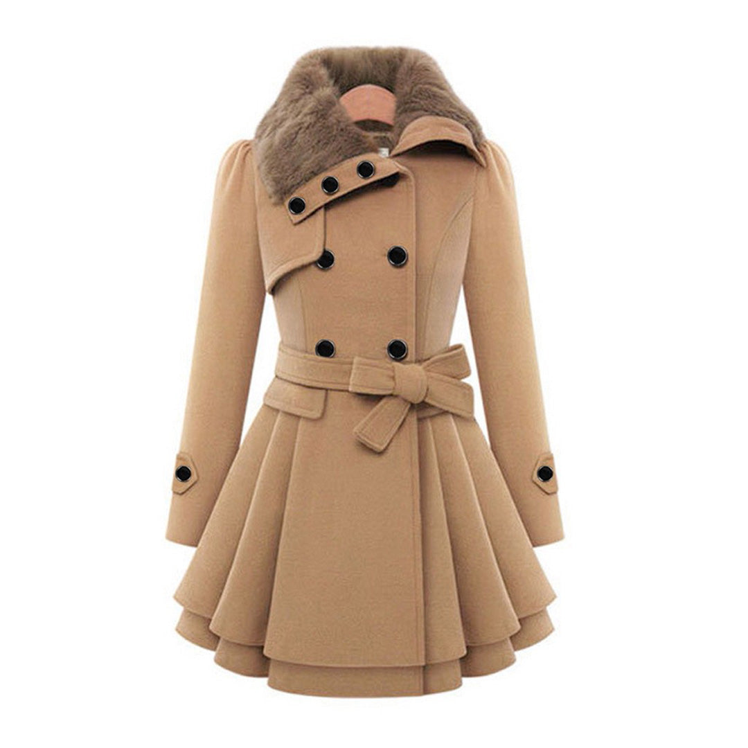 ELEANORIA | LONG WINTER COAT WITH FAUX COLLAR