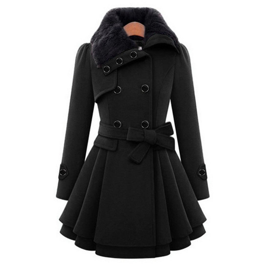 ELEANORIA | LONG WINTER COAT WITH FAUX COLLAR
