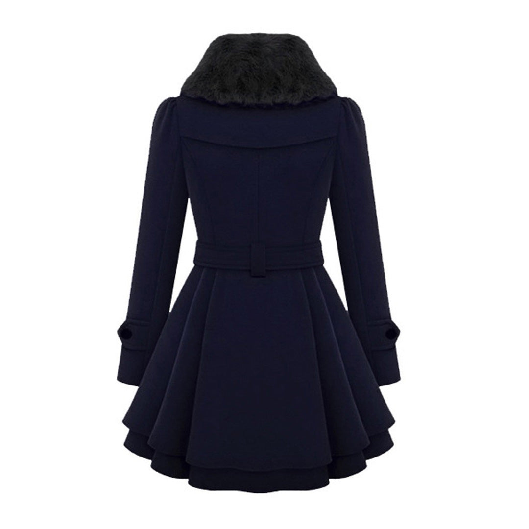 ELEANORIA | LONG WINTER COAT WITH FAUX COLLAR