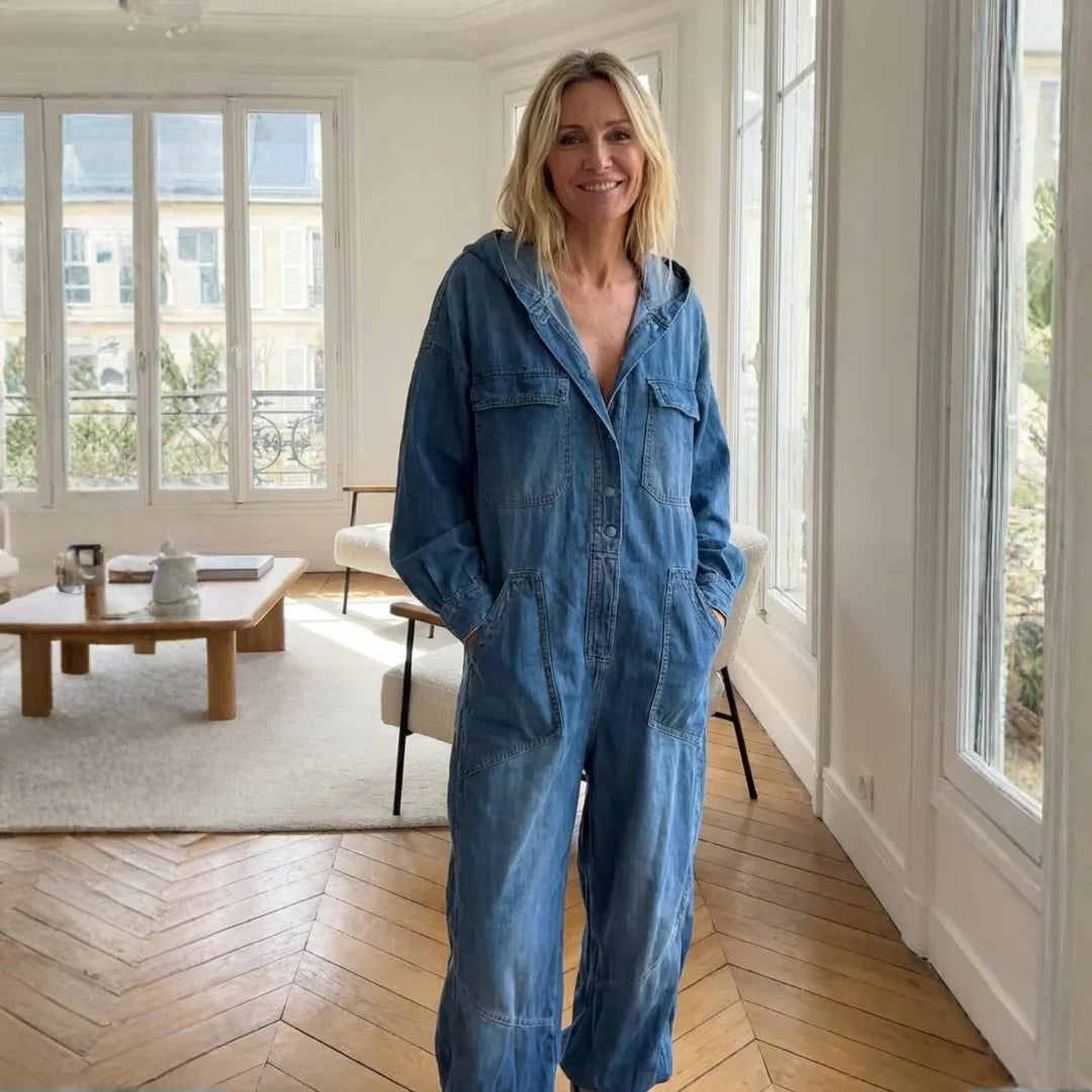 SOFIA | RELAXED DENIM UTILITY JUMPSUIT