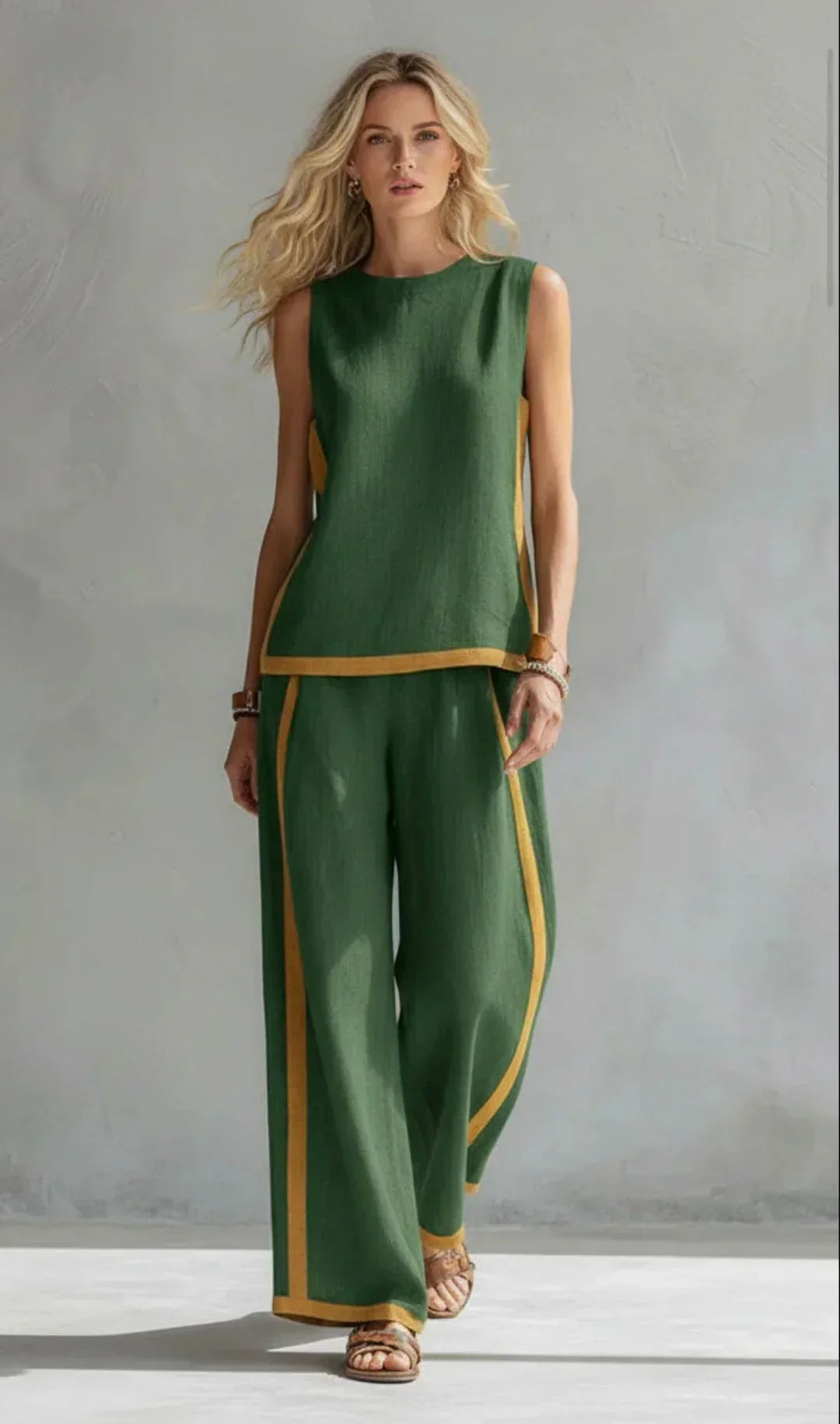 LEILA | ELEGANT COTTON & LINEN TWO-PIECE SET