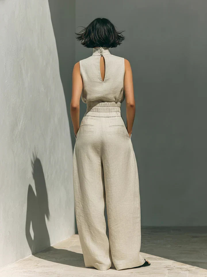 CRISTINA | MINIMALIST COTTON & LINEN TWO-PIECE SET
