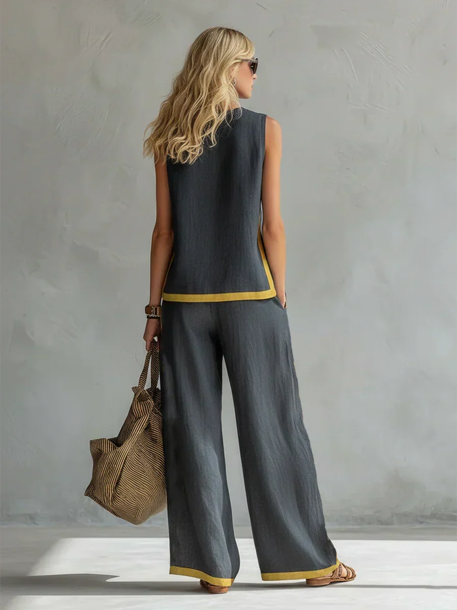 LEILA | ELEGANT COTTON & LINEN TWO-PIECE SET